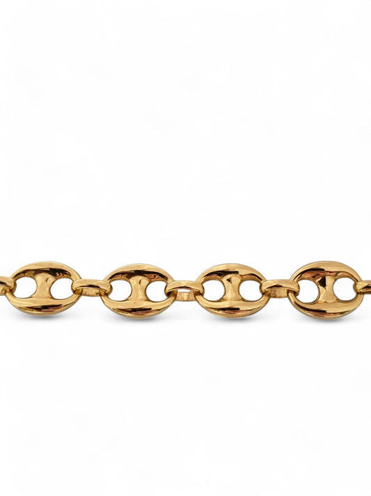 10K Yellow Gold Puffed Gucci Chain Bracelet 10.8MM - Tinamel Jewellery