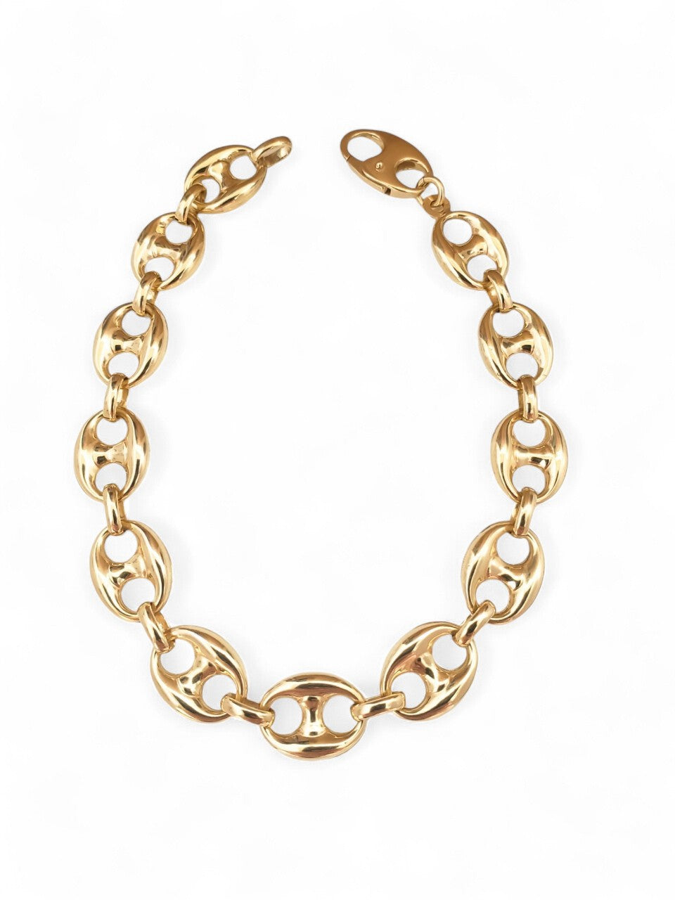 10K Yellow Gold Puffed Gucci Chain Bracelet 10.8MM - Tinamel Jewellery