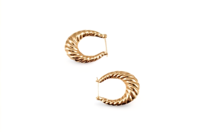 10K Yellow Gold Shrimp Hoops - Tinamel Jewellery