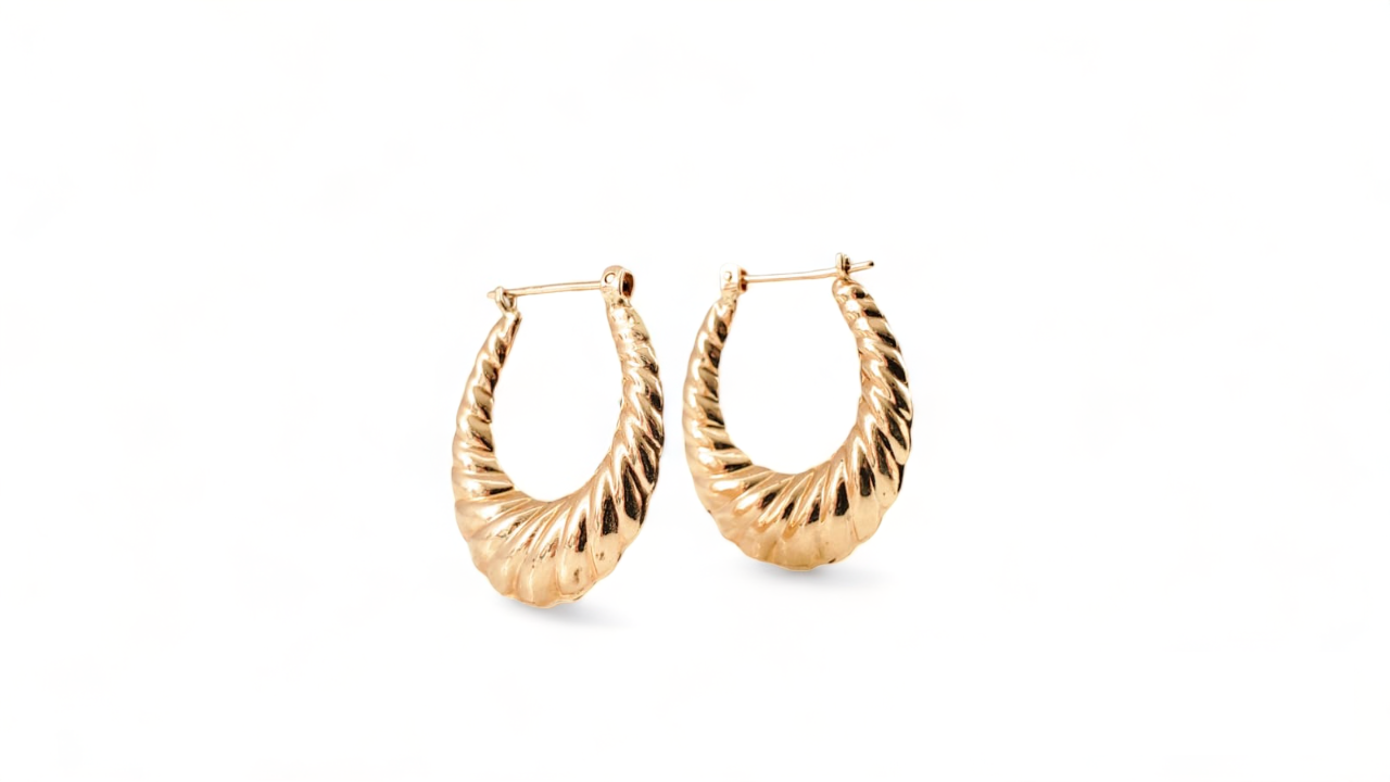 10K Yellow Gold Shrimp Hoops - Tinamel Jewellery