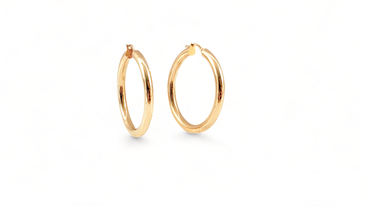 10K Yellow Gold Hoops - Tinamel Jewellery