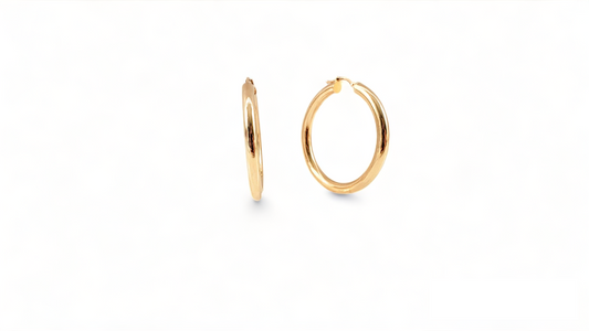 10K Yellow Gold Hoops - Tinamel Jewellery