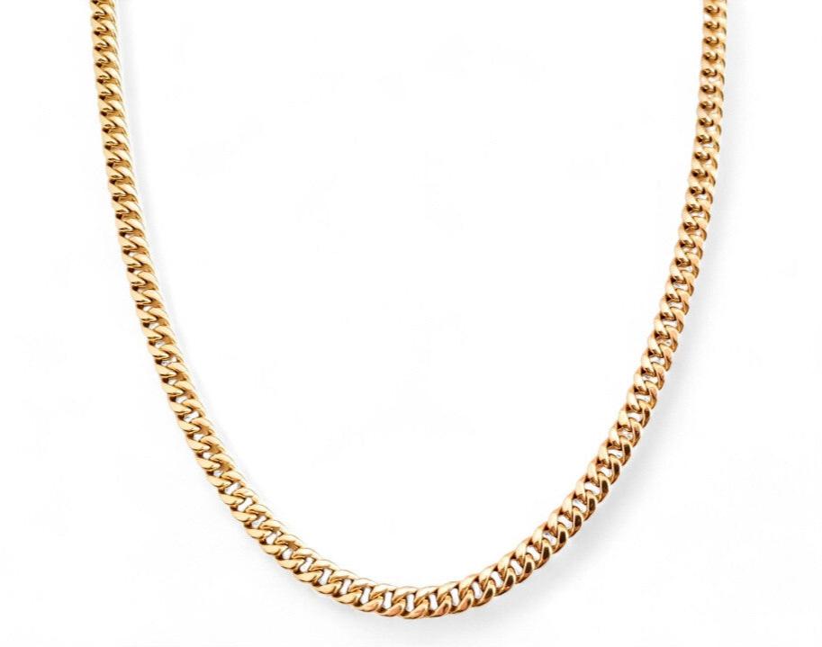 10K Yellow Gold Miami Cuban Link Chain - 22" - Tinamel Jewellery