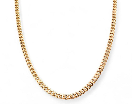 10K Yellow Gold Miami Cuban Link Chain - 22" - Tinamel Jewellery