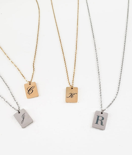 Engravable Rectangle Necklace - Tinamel Jewellery