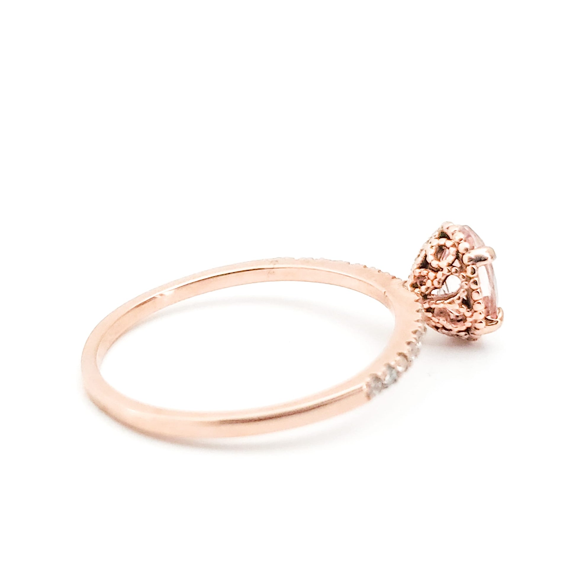 Rosegold Morganite Diamond Engagement Ring - Tinamel Jewellery