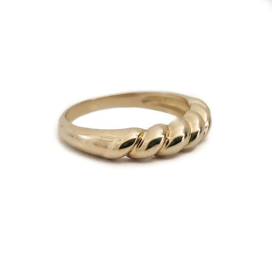 10k Yellow Gold Croissant Ring - Tinamel Jewellery