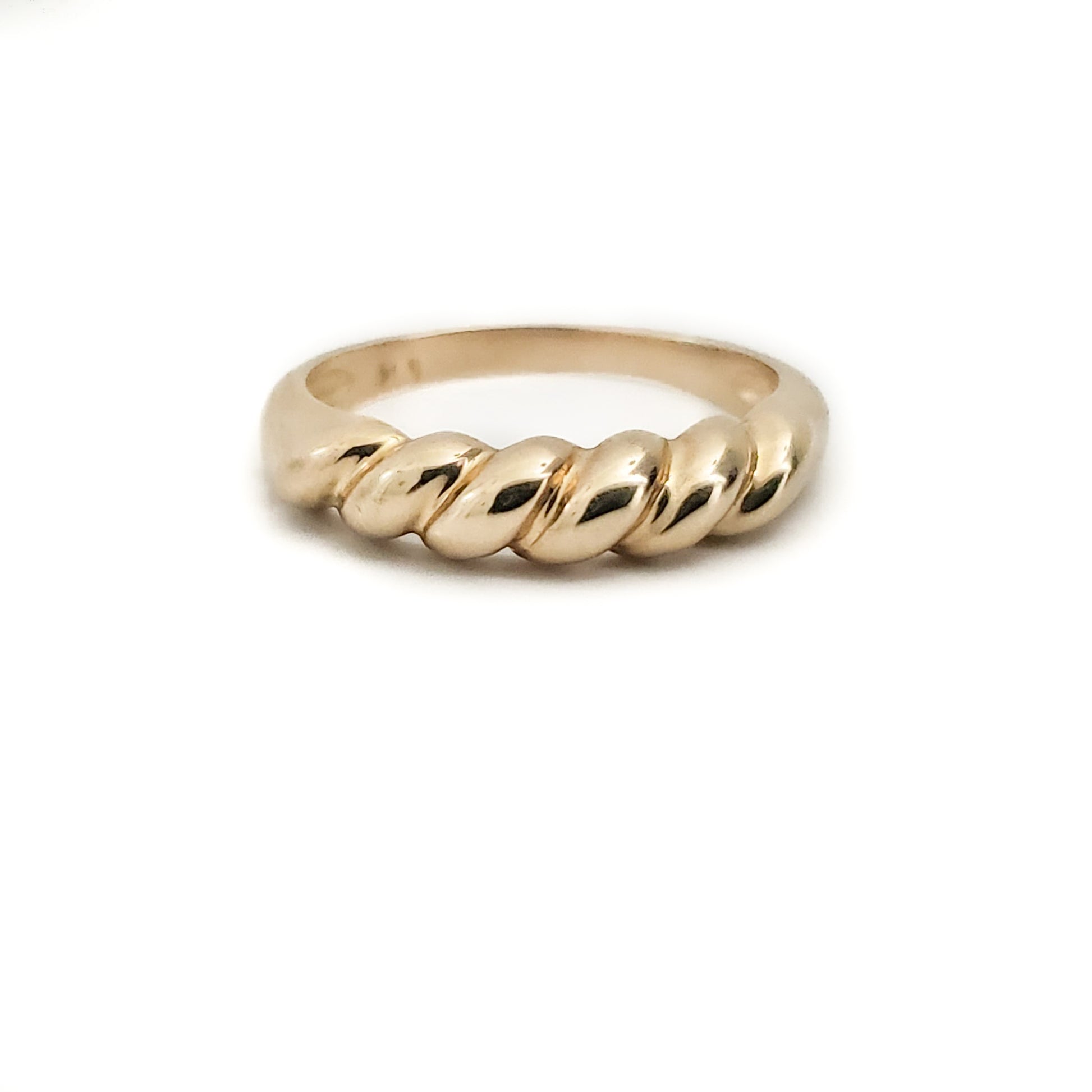 10k Yellow Gold Croissant Ring - Tinamel Jewellery