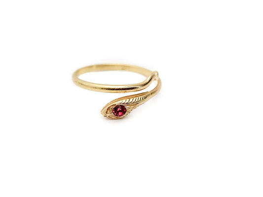 18K Yellow Gold Snake Ring - Tinamel Jewellery