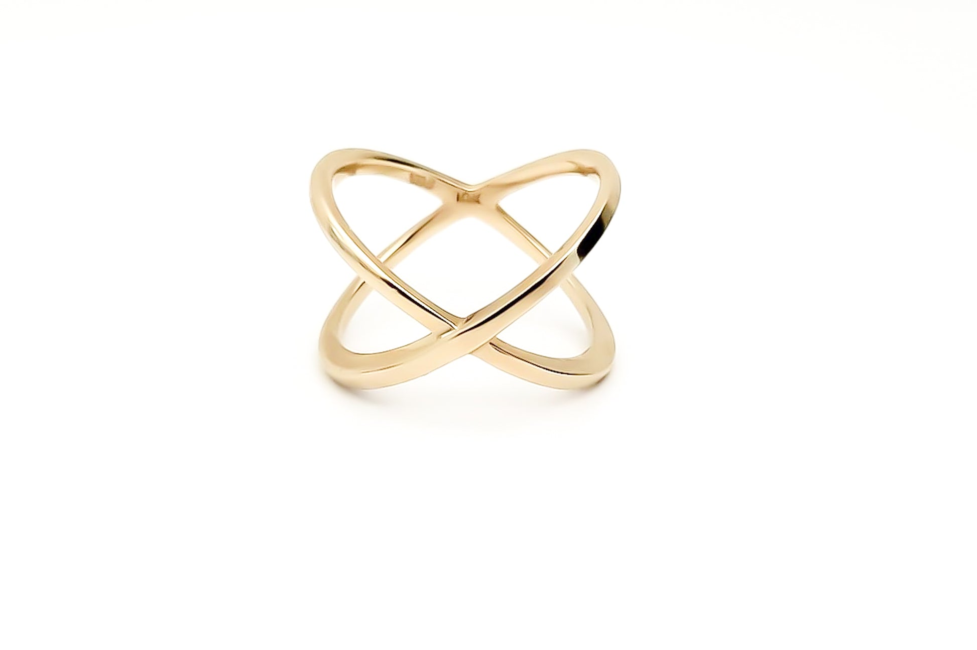 10k Yellow Gold Crossover Ring - Tinamel Jewellery